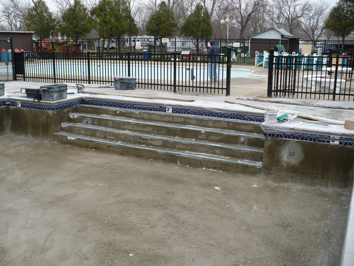 Pool Stairs Repair Before